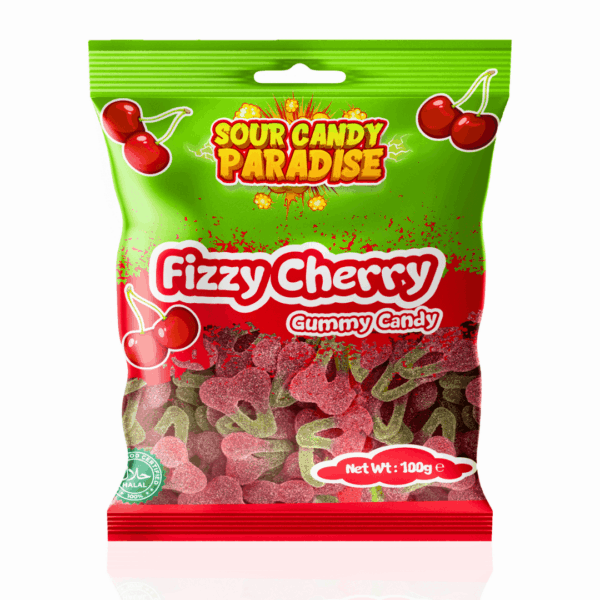 Candy Paradise Bag Fizzy Cherry - 12 x 100g