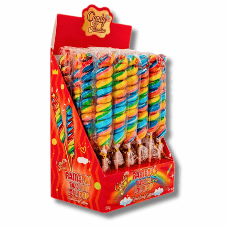 Candy Paradise Rainbow Twister Lollipop - 24 x 50g