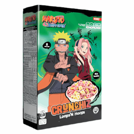 Crunchiz Loops N Hoops Naruto Cereal - 12 x 375g