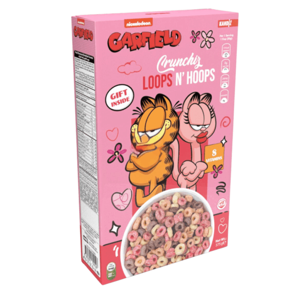 Crunchiz Loops N Hoops Garfield Cereal - 12 x 375g