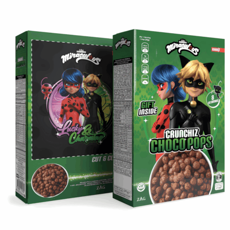 Crunchiz Choco Pops Miraculous Cereal - 12 x 375g