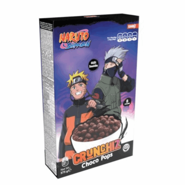 Crunchiz Choco Pops Naruto Cereal - 12 x 375g