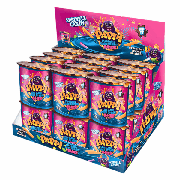 Pappi Birthday Cake Cream & Sticks - 24 x 55g