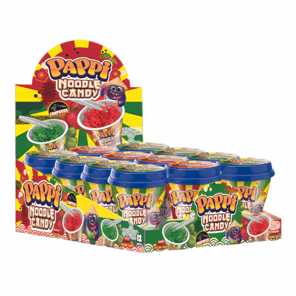 Pappi Noodle Candy Apple And Strawberry Flavour - 12 x 60g