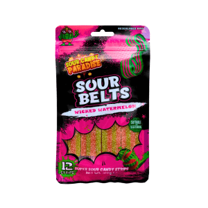 Candy Paradise Sour Belts Wicked Watermelon - 12 x 100g