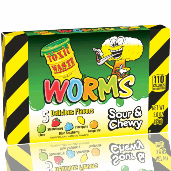 Toxic Waste Sour Gummy Worms Theater Box (12x85g)