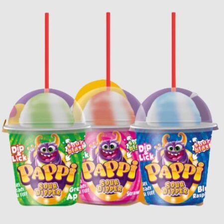 Pappi Sour Powder & Lollipop Dipper Dip N Lick - 12 x 39g