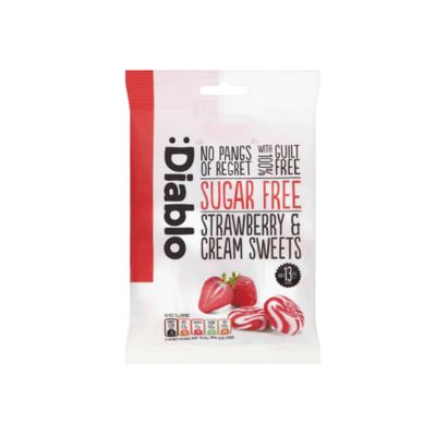 Diablo Sugar Free Strawberry & Cream Sweets - 16 x 75g