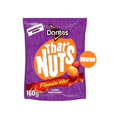 Doritos That's Nuts Flamin' Hot Doritos Coated Peanuts 8x160g