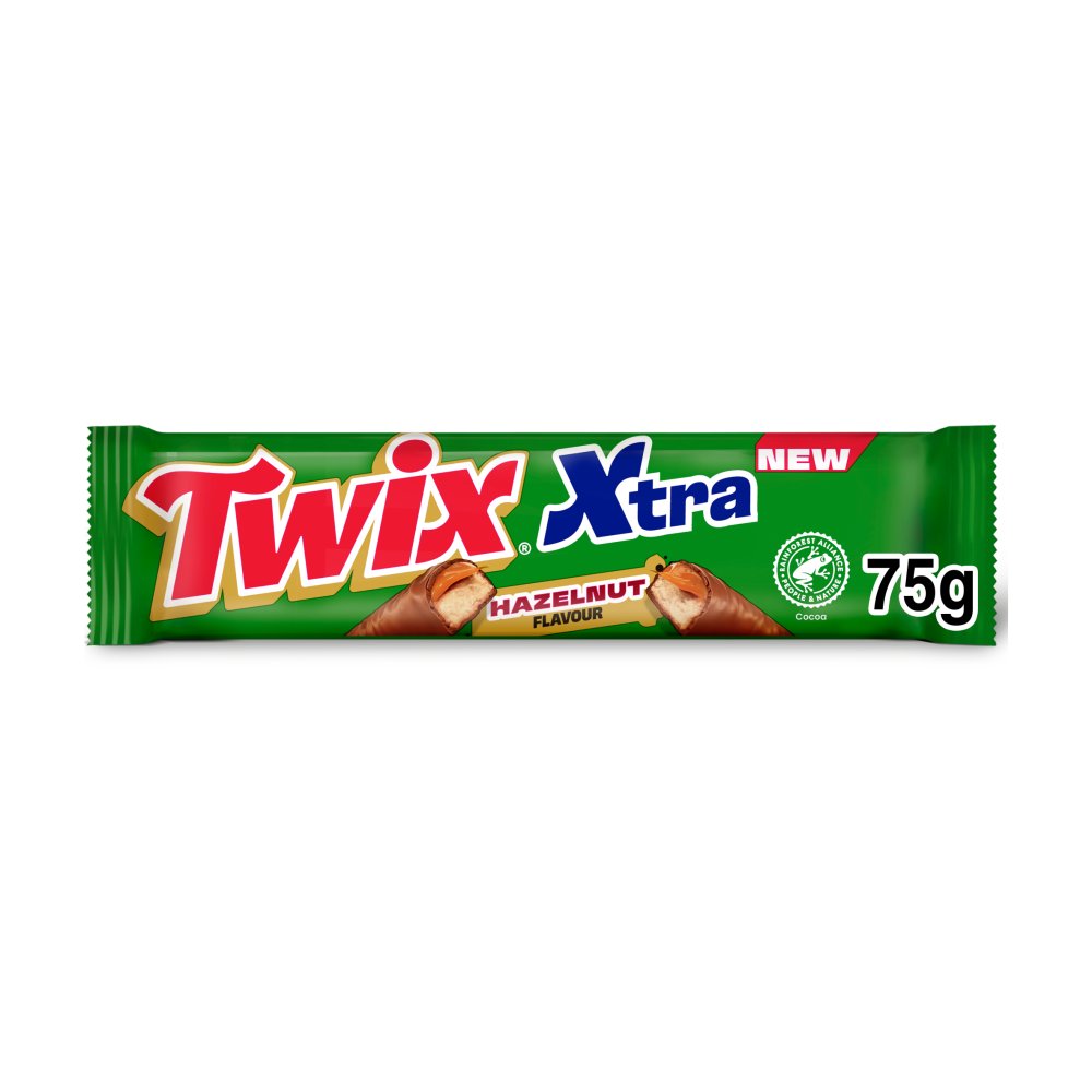 Twix Xtra Hazelnut Milk Chocolate Bar 24x75g 1 Twix Xtra Hazelnut Milk Chocolate Bar 24x75g
