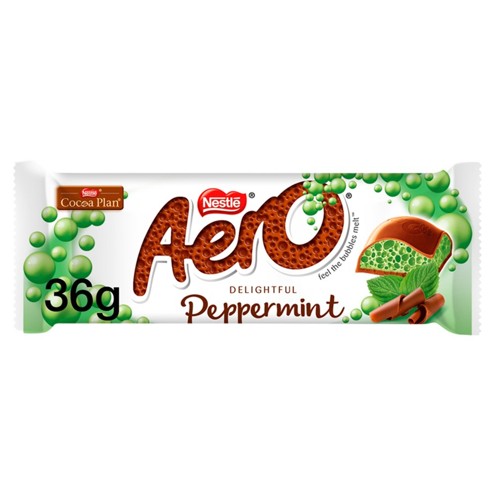 Aero Bubbly Peppermint Chocolate Bar 24x36g 1 Aero Bubbly Peppermint Chocolate Bar 24x36g