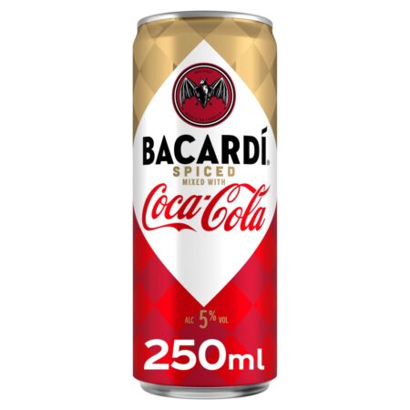 Bacardi Spiced Rum & Coca-Cola 5% ABV 12x250ml