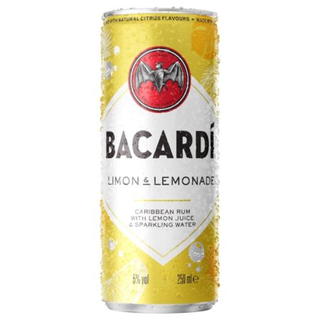 BACARDÍ Limon & Lemonade Real Rum 5% ABV 12x250ml