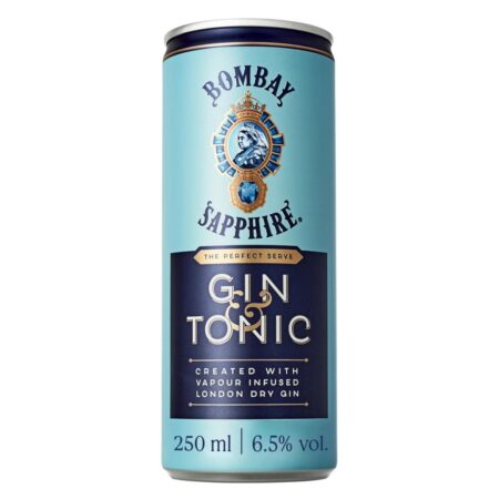 BOMBAY SAPPHIRE Gin & Tonic Premix 6.5% ABV 12x250ml
