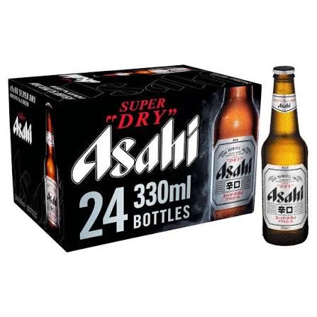 Asahi Super Dry Japan Beer Glass Bottle 5.0% ABV 24x330ml